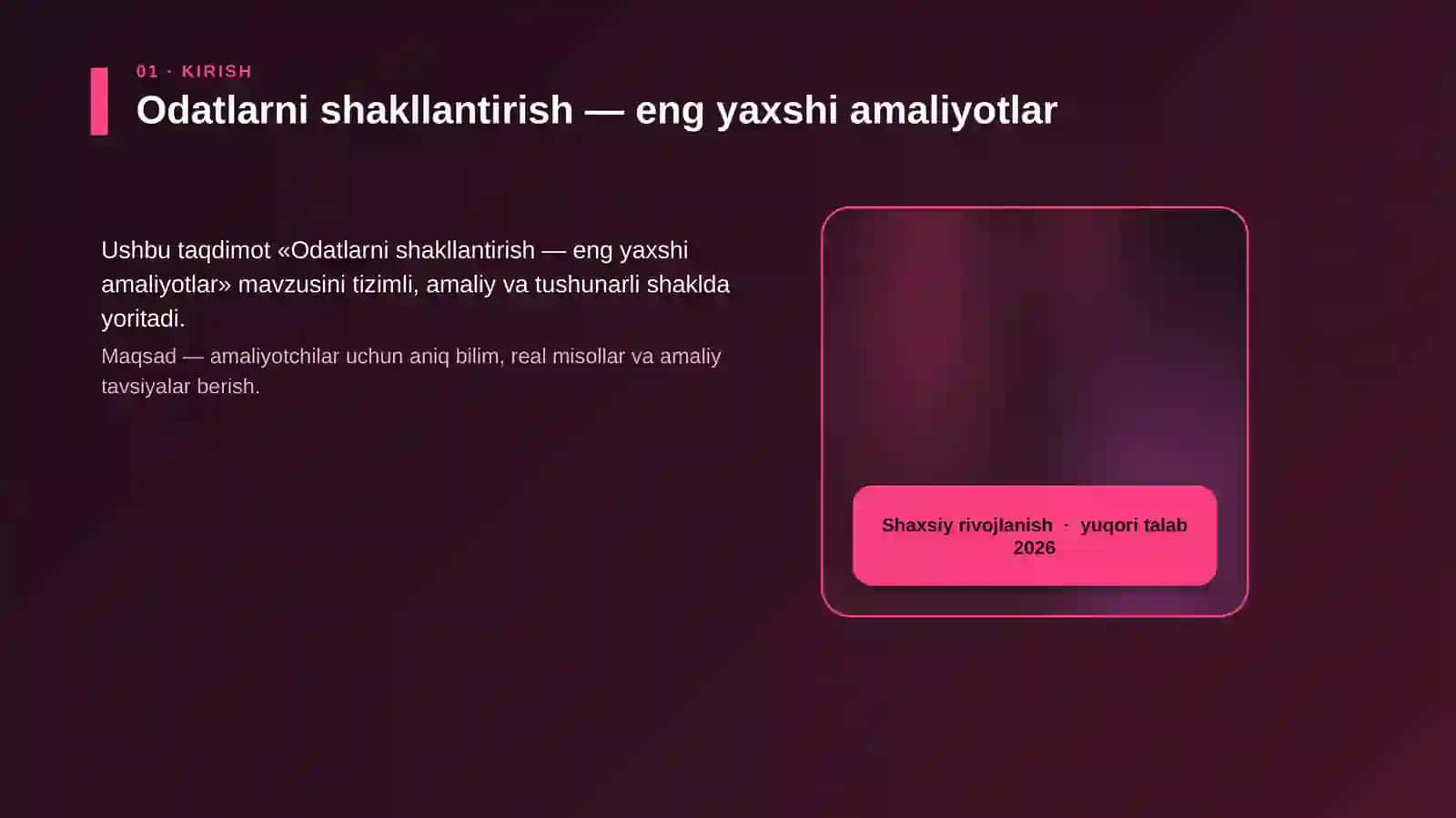 Odatlarni shakllantirish — eng yaxshi amaliyotlar 4