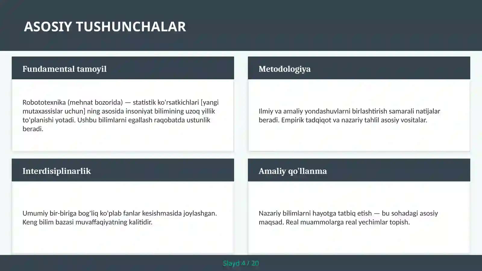 Robototexnika (mehnat bozorida) — statistik ko'rsatkichlari [yangi mutaxaxislar uchun] 4