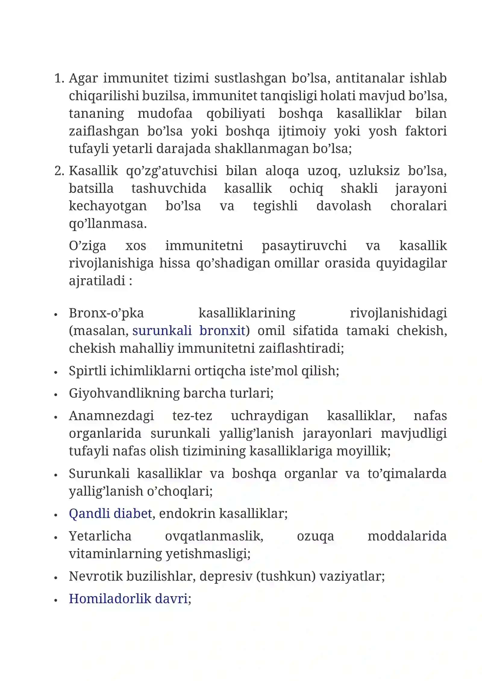 SIL KASALLIGI YOKI TUBERKULYOZ — QO’ZG’ATUVCHISI, ALOMATLARI, TURLARI, TASHXISLASH VA DAVOLASH 4