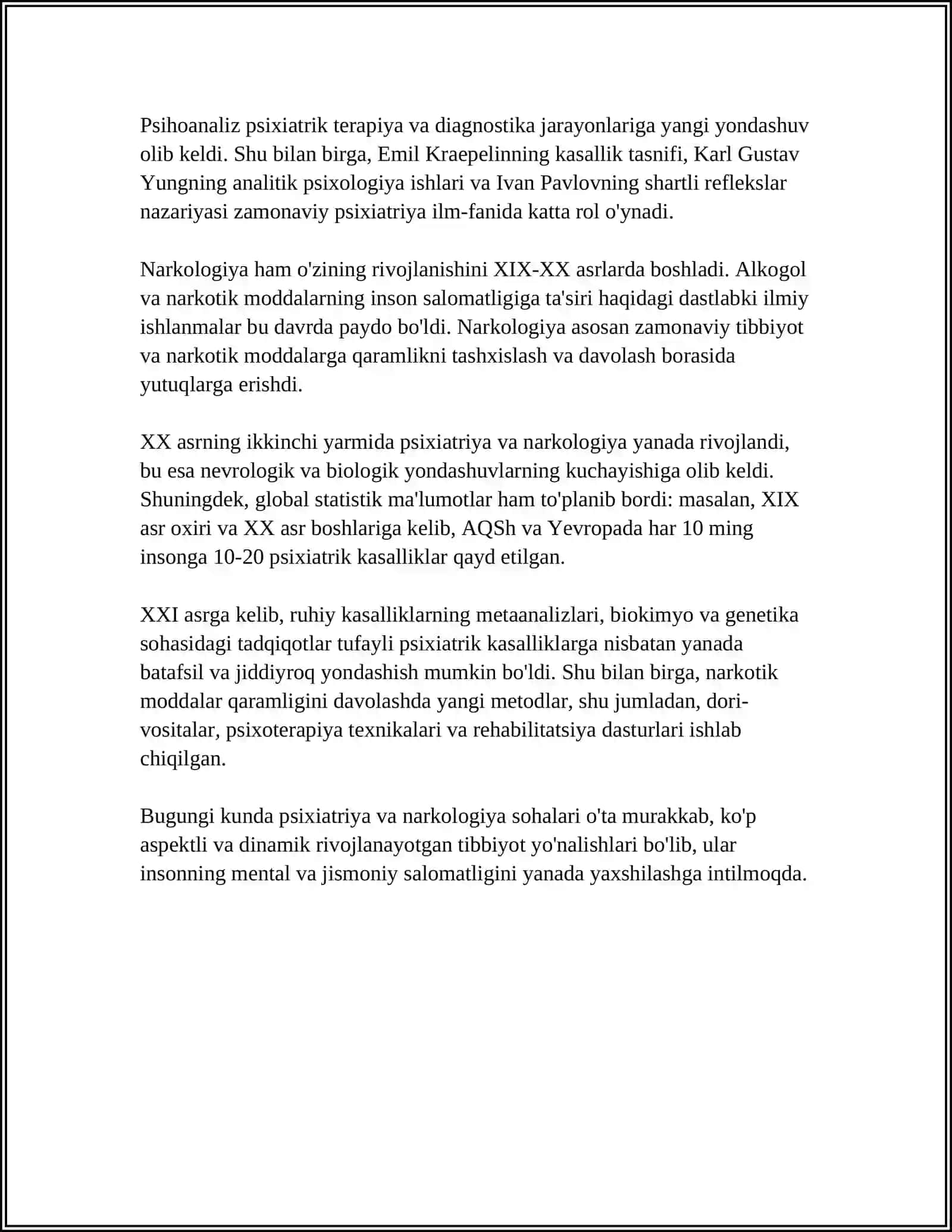 PSIXIATRIYA VA NARKOLOGIYA FANINING RIVOJLANISH TARIXI 4
