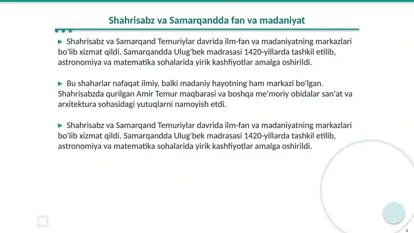 Temuriylar davrida ikkinchi renessans falsafasi va fan rivoji 4