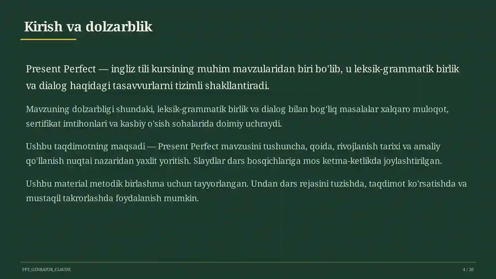 Present Perfect (8-sinf) 4