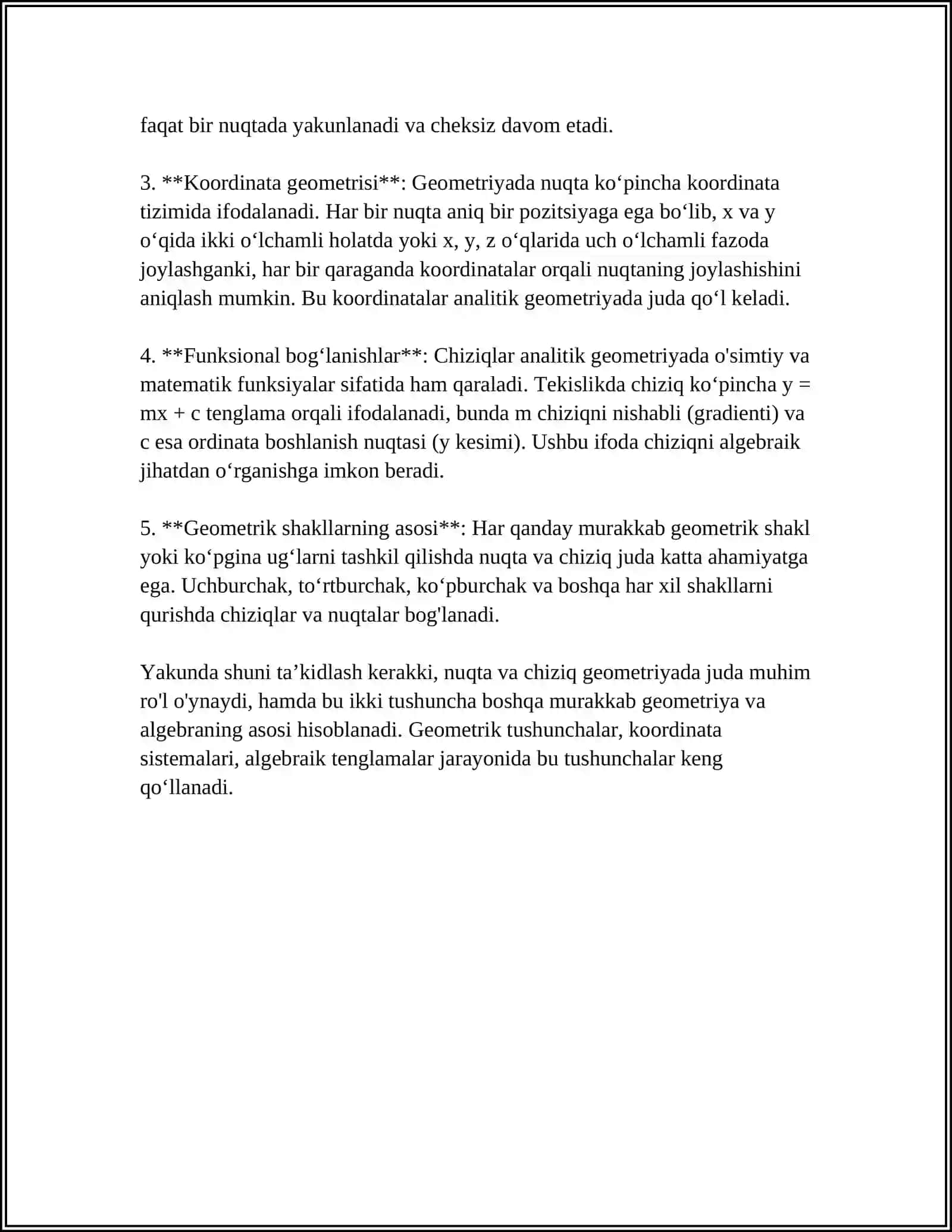 GEOMETRIK TUSHUNCHALAR VA ULARNING KUNDALIK HAYOTDAGI QO'LLANILISHI 4
