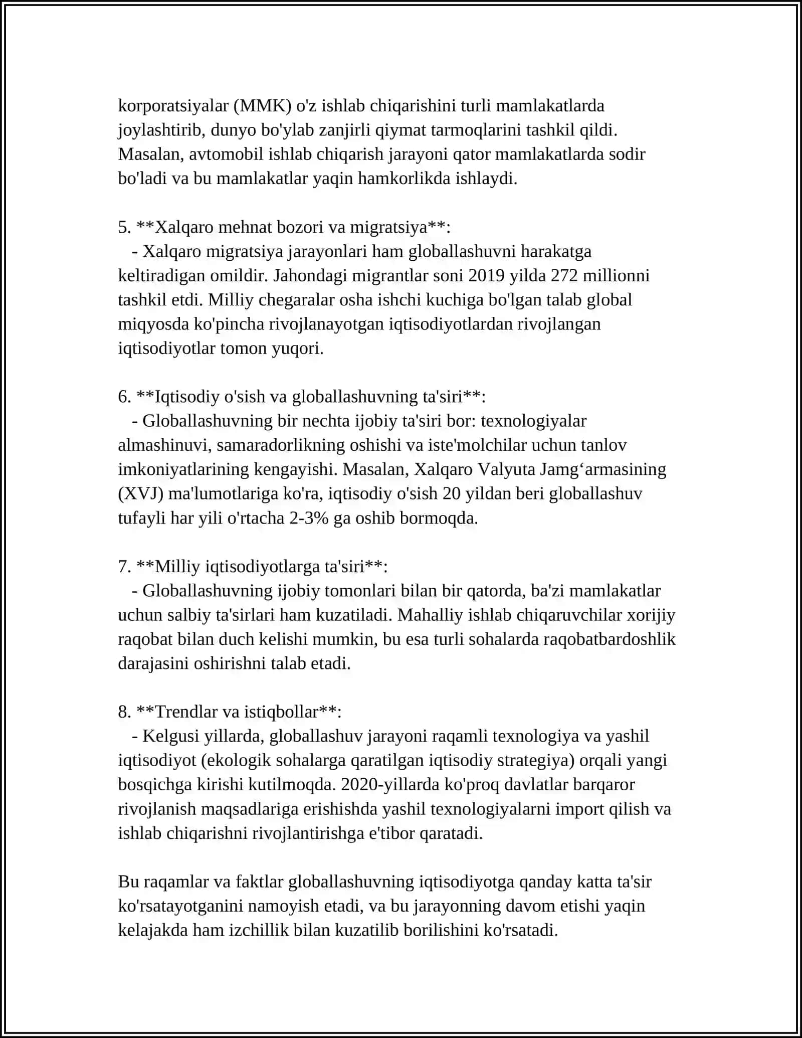 MINTAQAVIY IQTISODIYOT FANINING SHAKLLANISHINI VA RIVOJLANISHNI YORITIB BERING 4