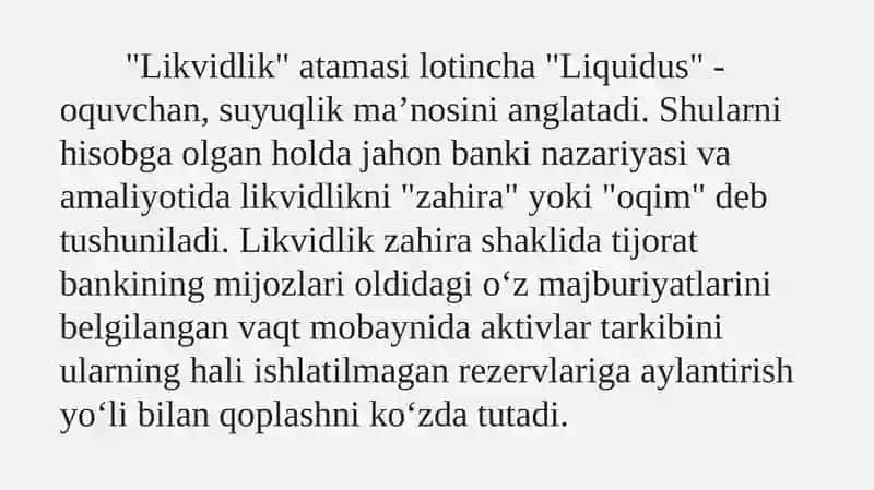 Likvidlilik riskini boshqarish 4