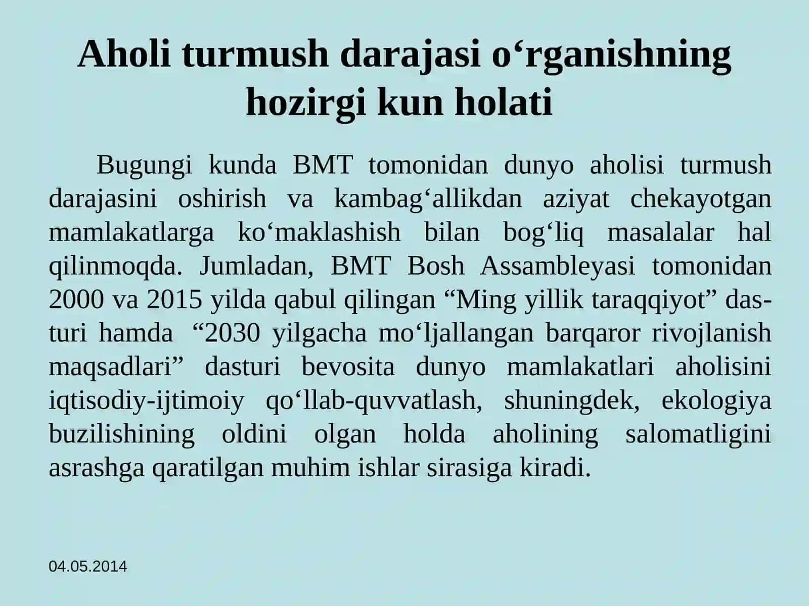 Turmush darajasi tushunchasi 4