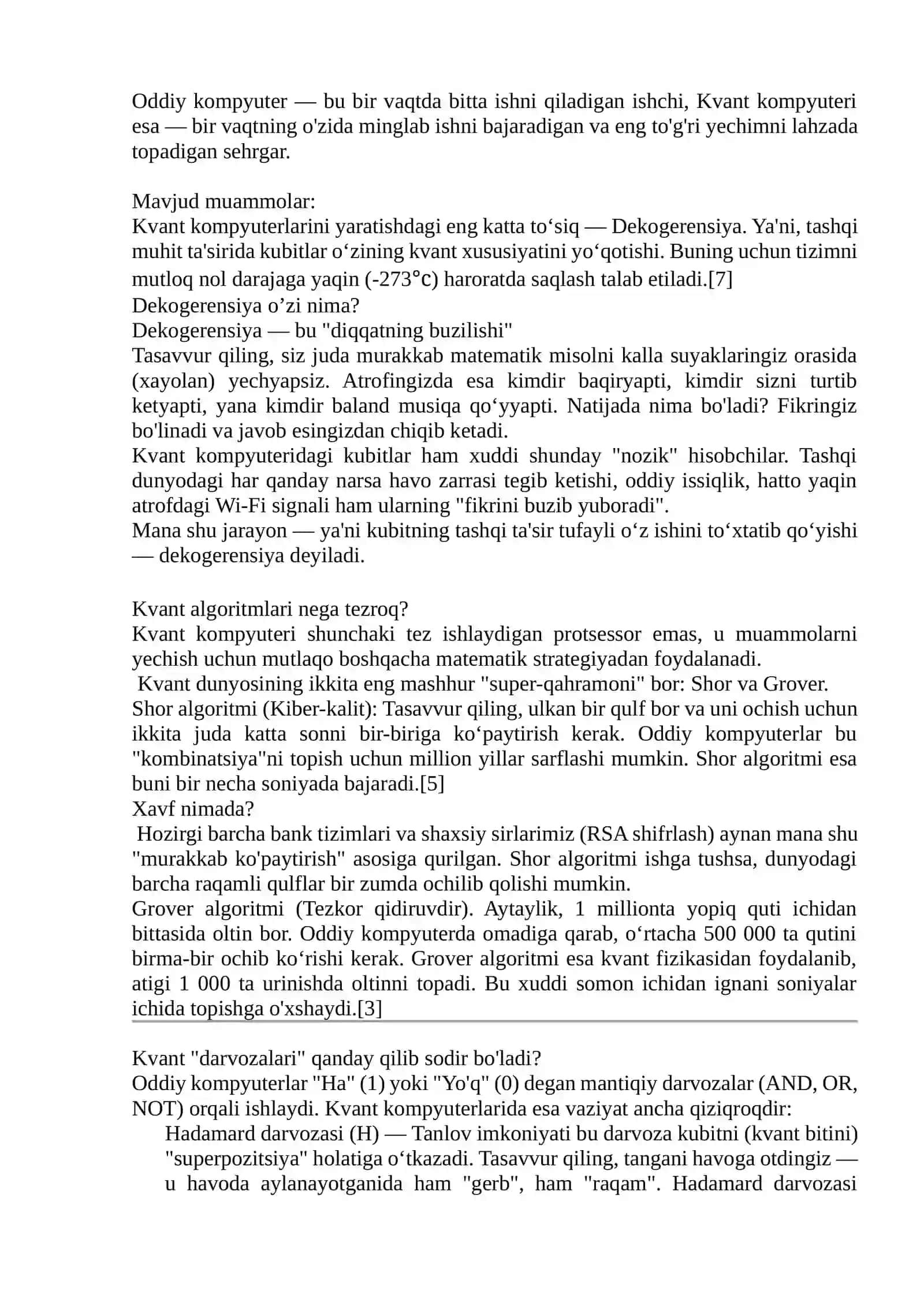 Kvant bitlari va ularning axborotni qayta ishlashdagi fizik prinsiplari 4