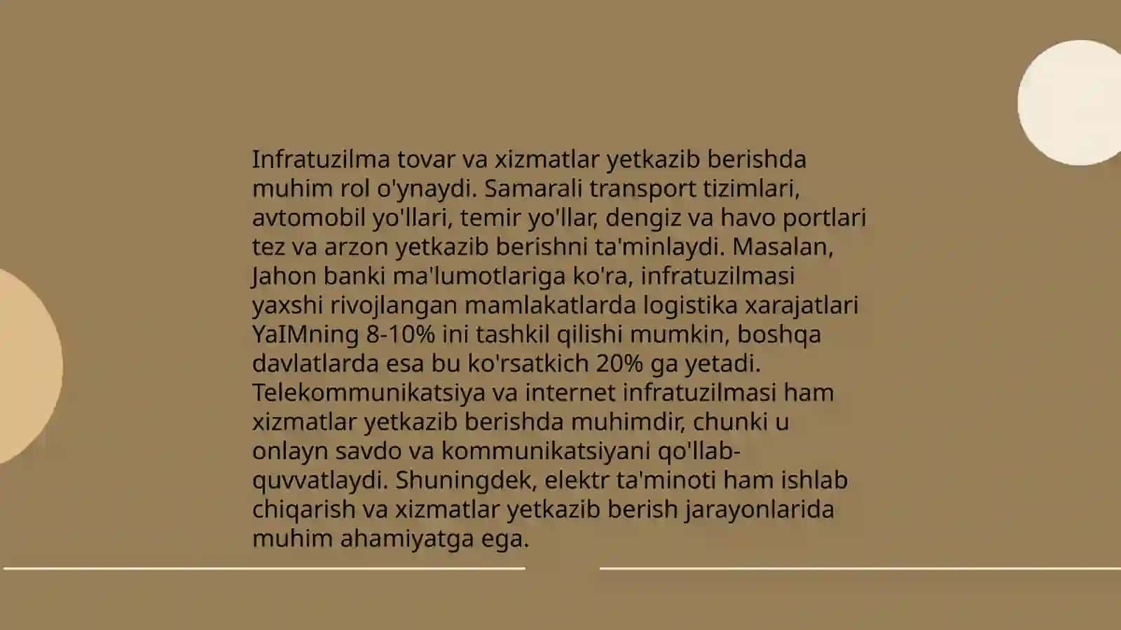 Bozor infratuzilmasining tadbirkorlikka ta'siri 4