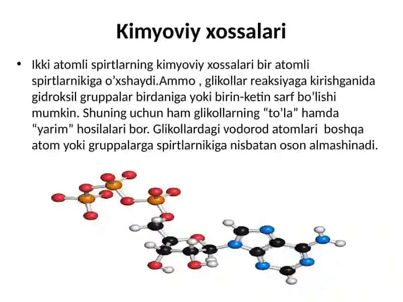 Ikkiatomli spirtlar 4