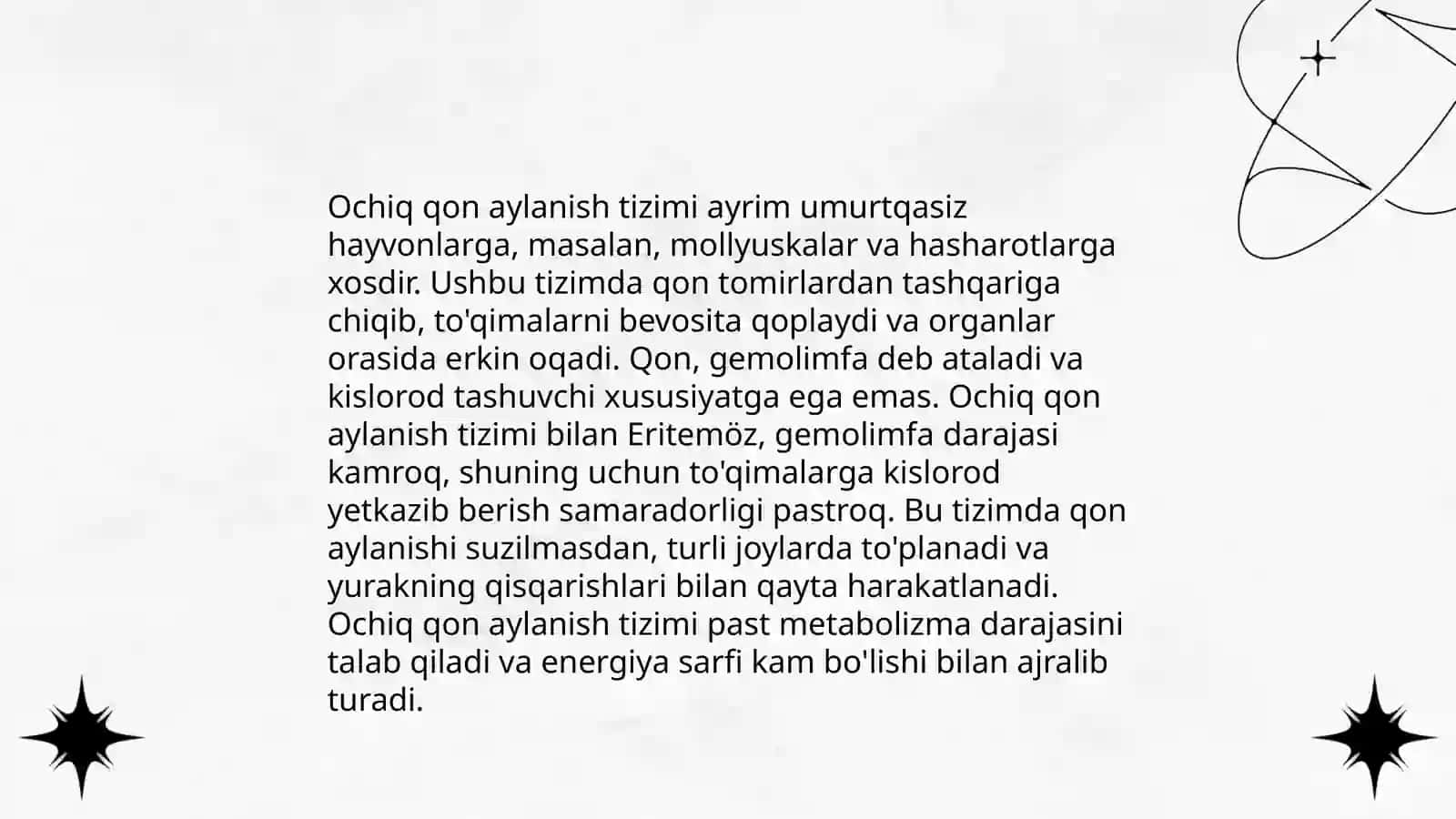 Umurtqasizlarning qon aylanish sestemasi 4