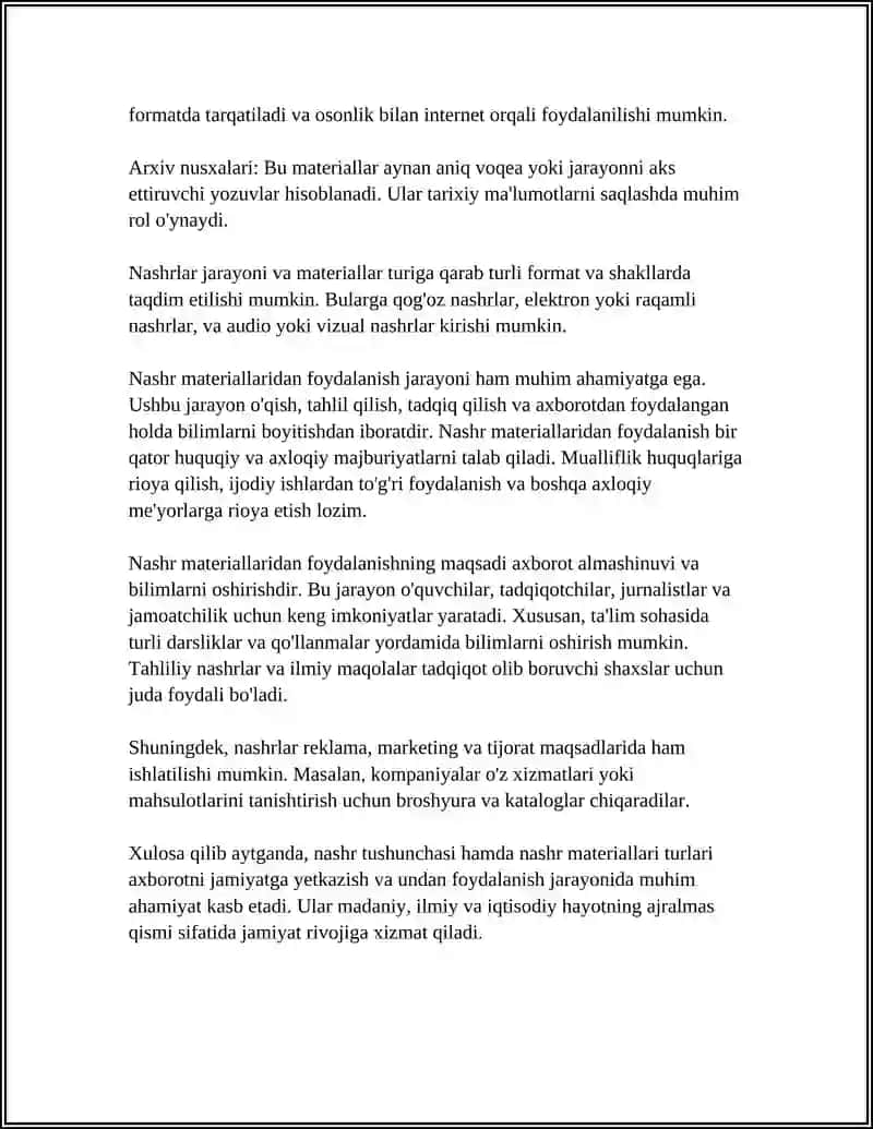Nashrlar To'g'risida Umumiy Tushunchalar 4