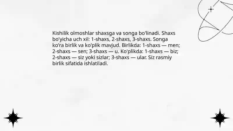 Kishilik olmoshlari 4