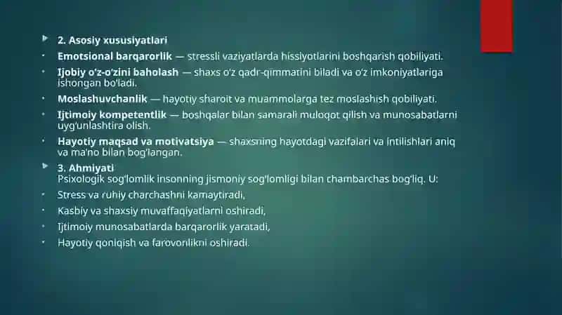 Psixologik sog‘lomlik tushunchasi 4