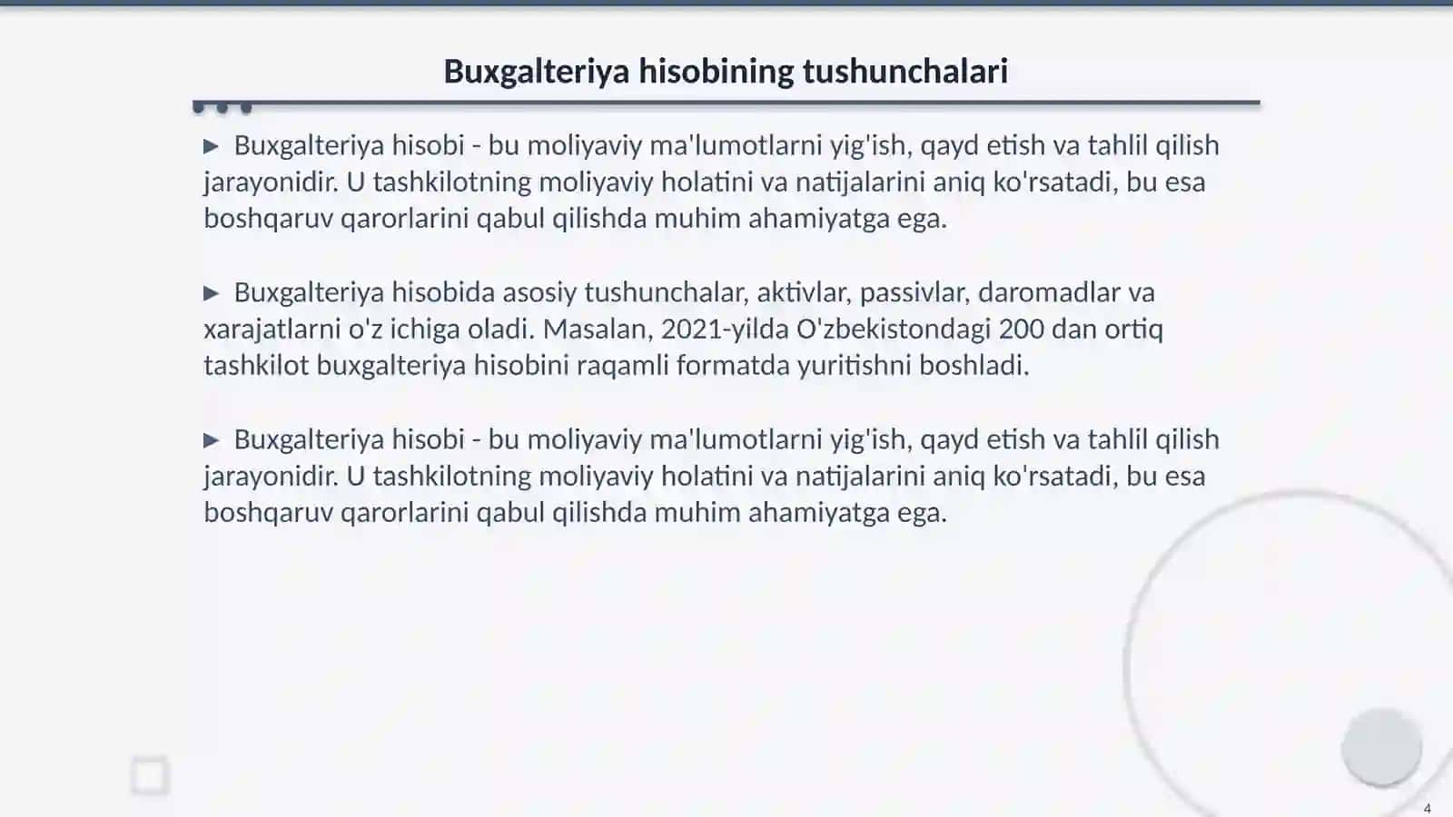 Loyihaviy boshqaruv dasturlarida buxgalteriy: hisobini tashkil etish 4