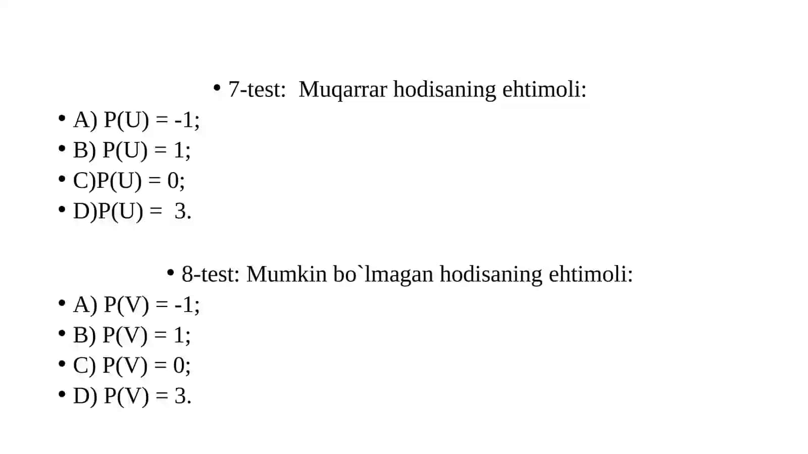 Testlar. 1-Test 4