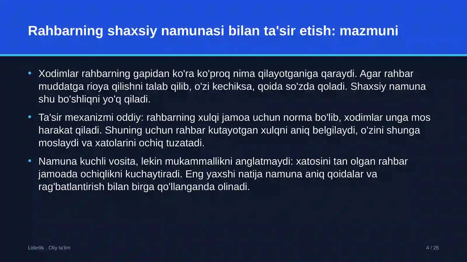 qayta tiklanuvchi energetikada rahbarning shaxsiy namunasi orqali ta'sir etish 4723 4