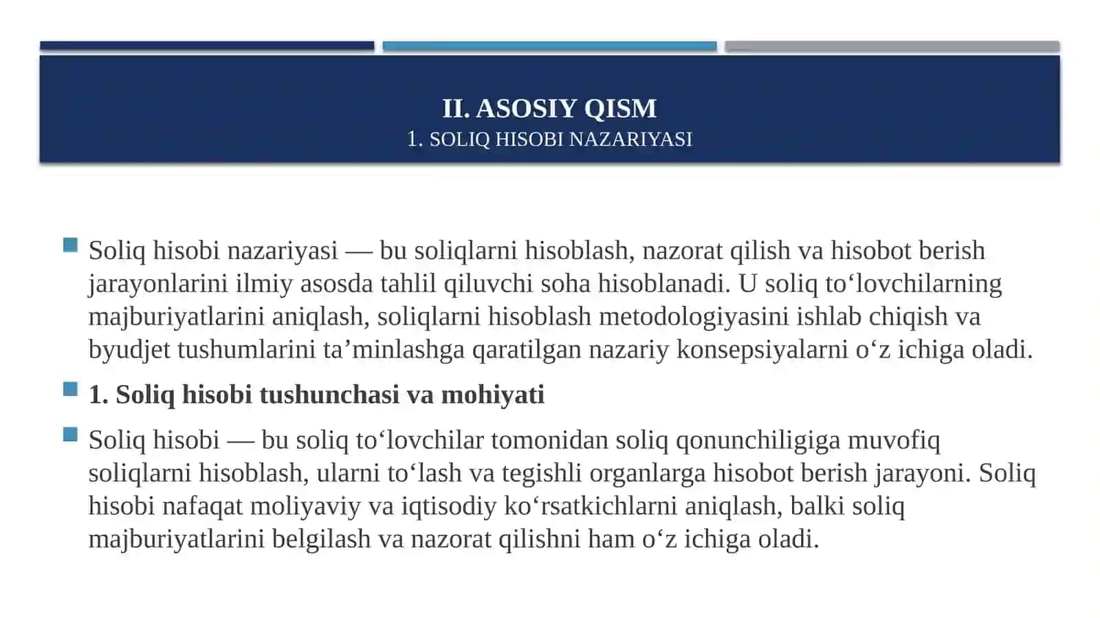 Soliq hisobi va hisobotlarining nazariy asoslari 4