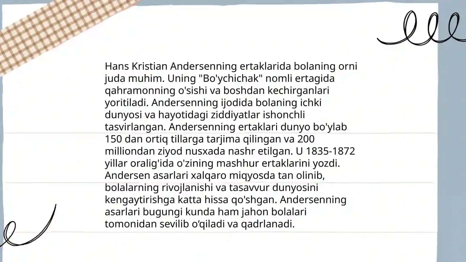 Bo'ychichak (andersen) 4
