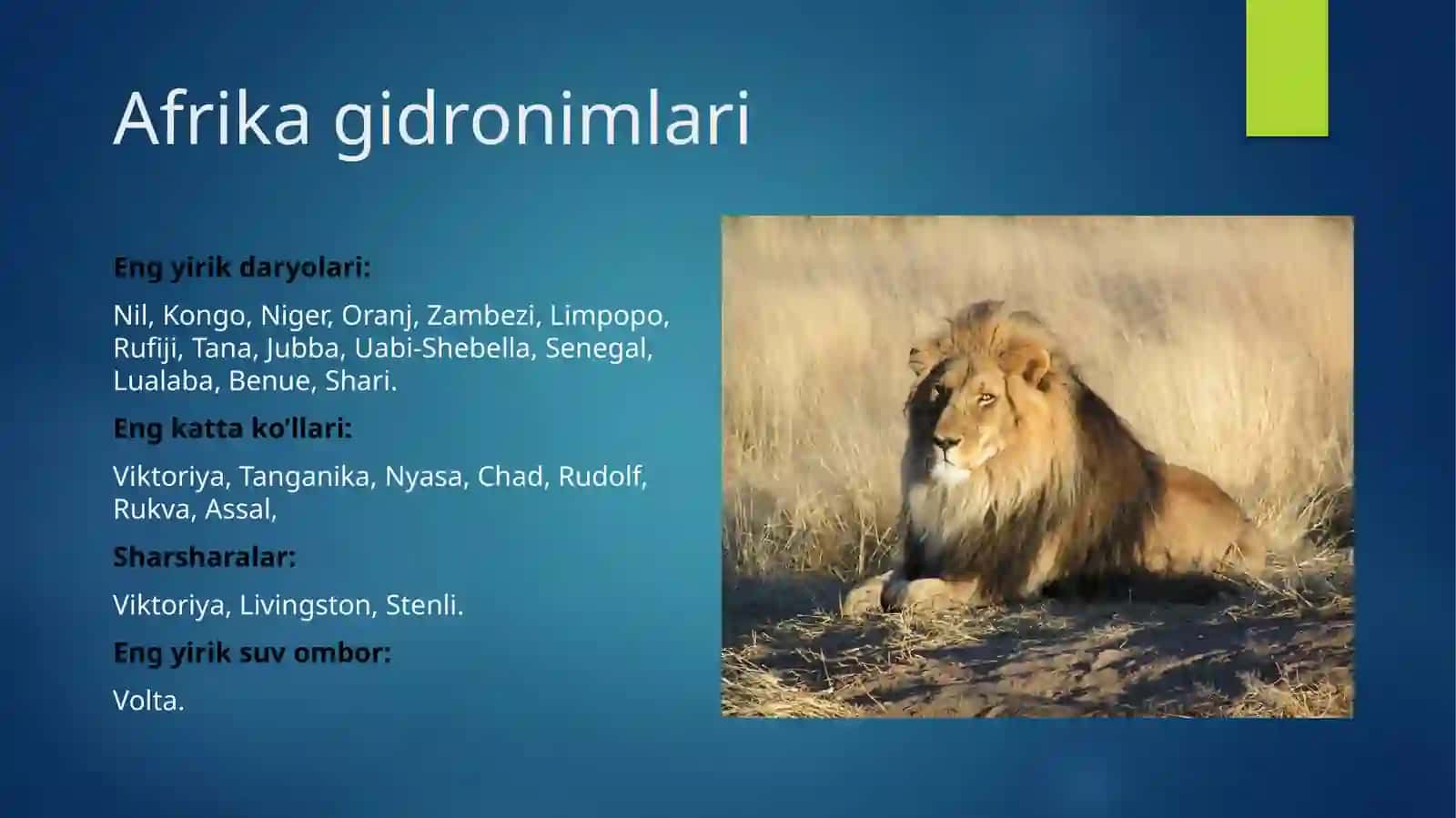 Har bir materik gidronimlari 4
