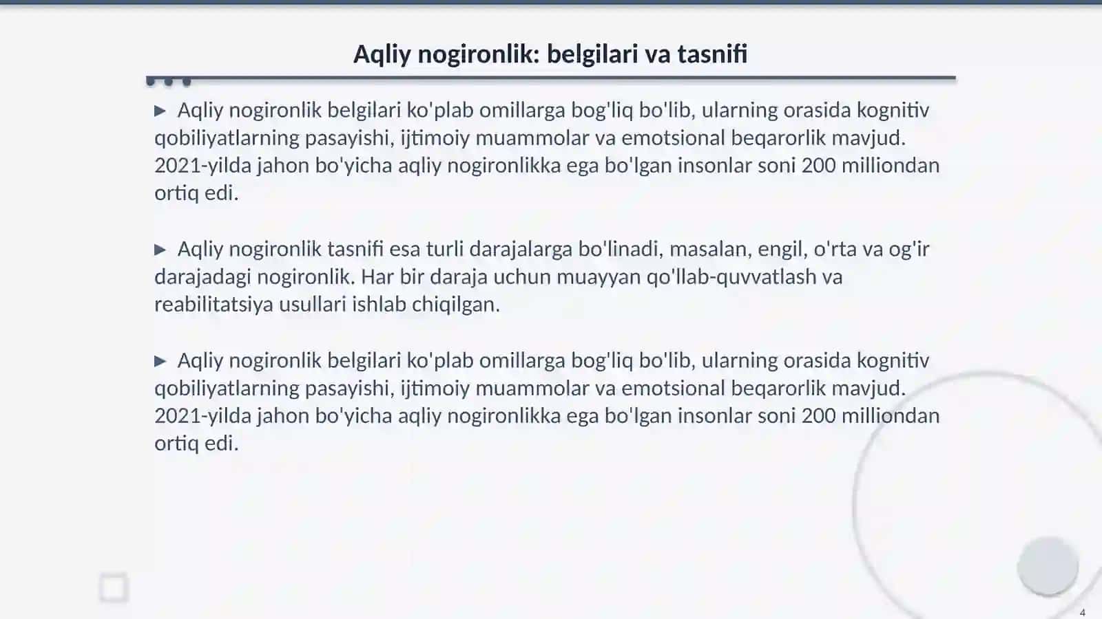 Jismoniy va aqliy nogironlik aniqlash va tahlil 4