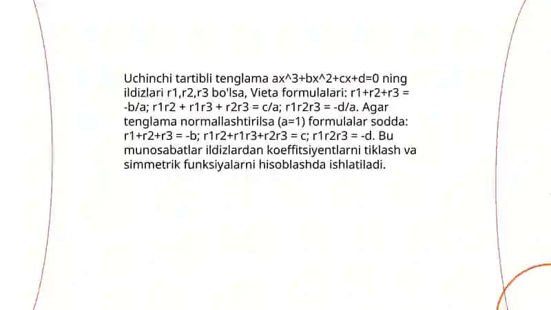 Uchinchi va toʻrtinchi tartibli tenglamalar 4