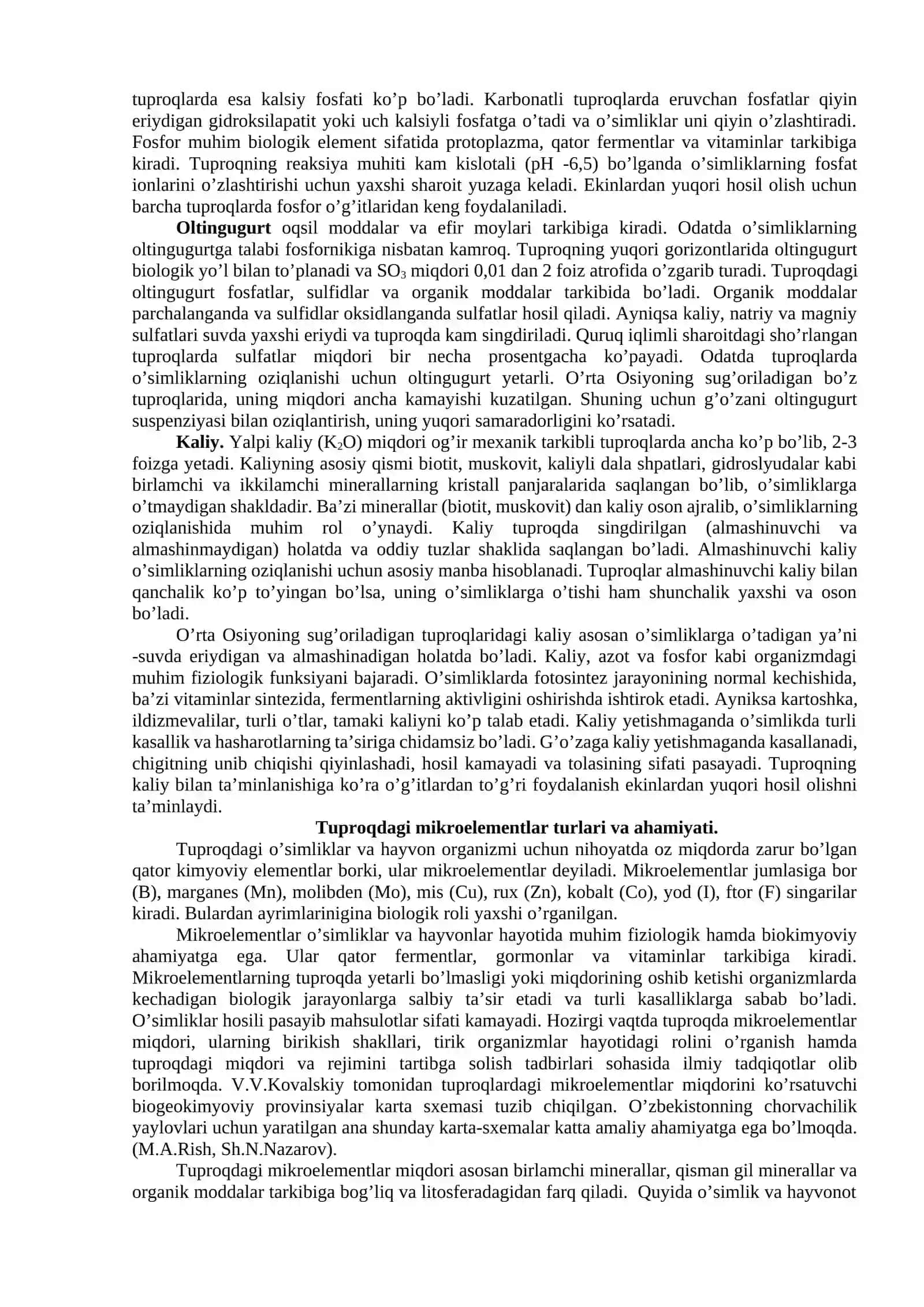 Tuproqning kimyoviy va organik qismi va tuproq biotasining ahamiyati 4