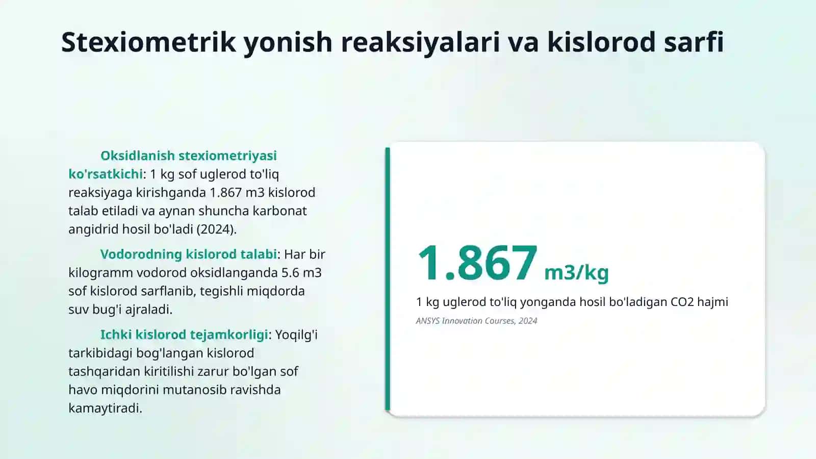 Yoqilg'i tarkibiga qarab tutin gazlari miqdorini hisoblash 4