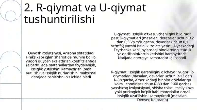 Xonalarning insolyatsiyasi haqida tushuncha, uning ahamiyati 4