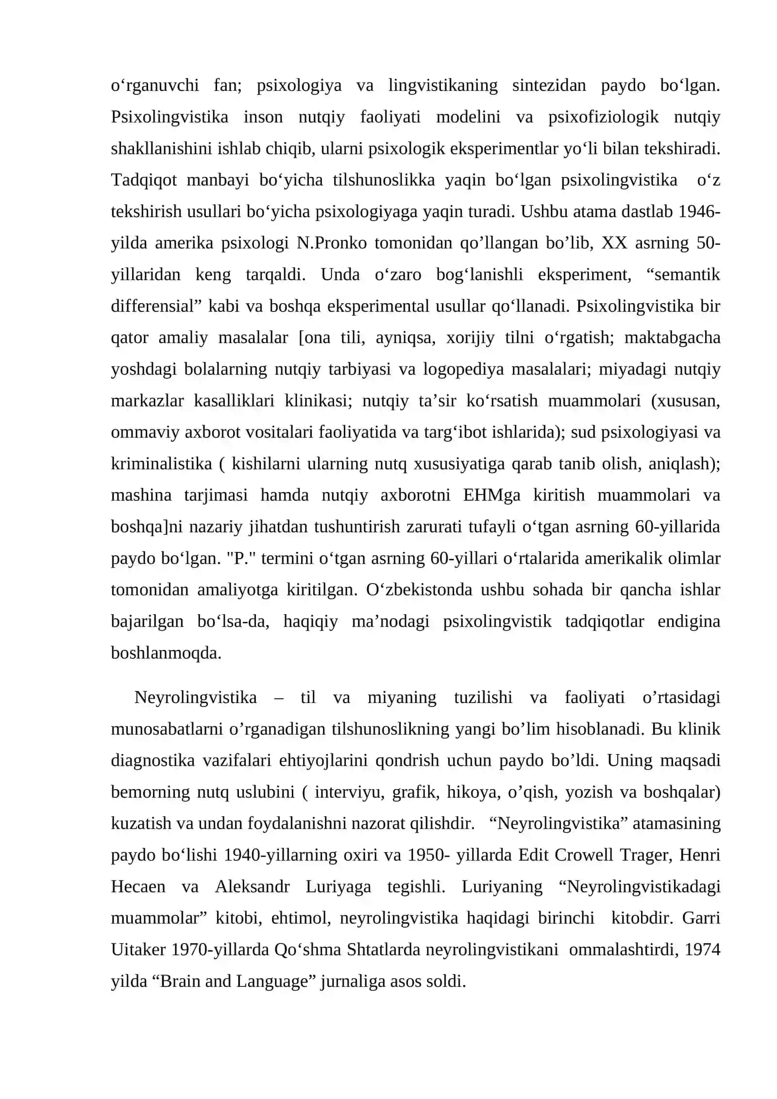 ZAMONAVIY LINGVISTIK YO‘NALISHLARNING TADQIQ ETILISHI 4