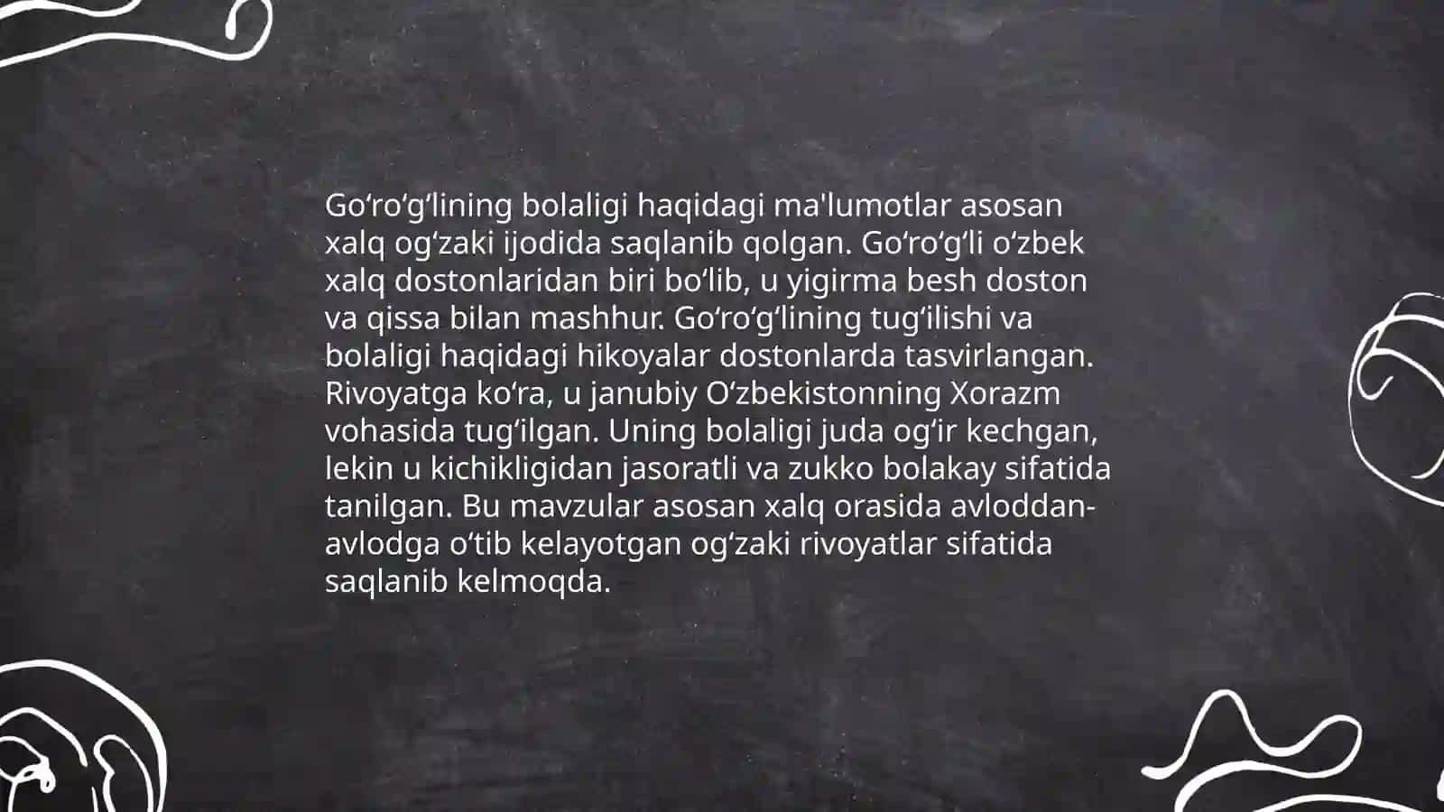 "Go‘ro‘g‘li" turkum dostoni 4
