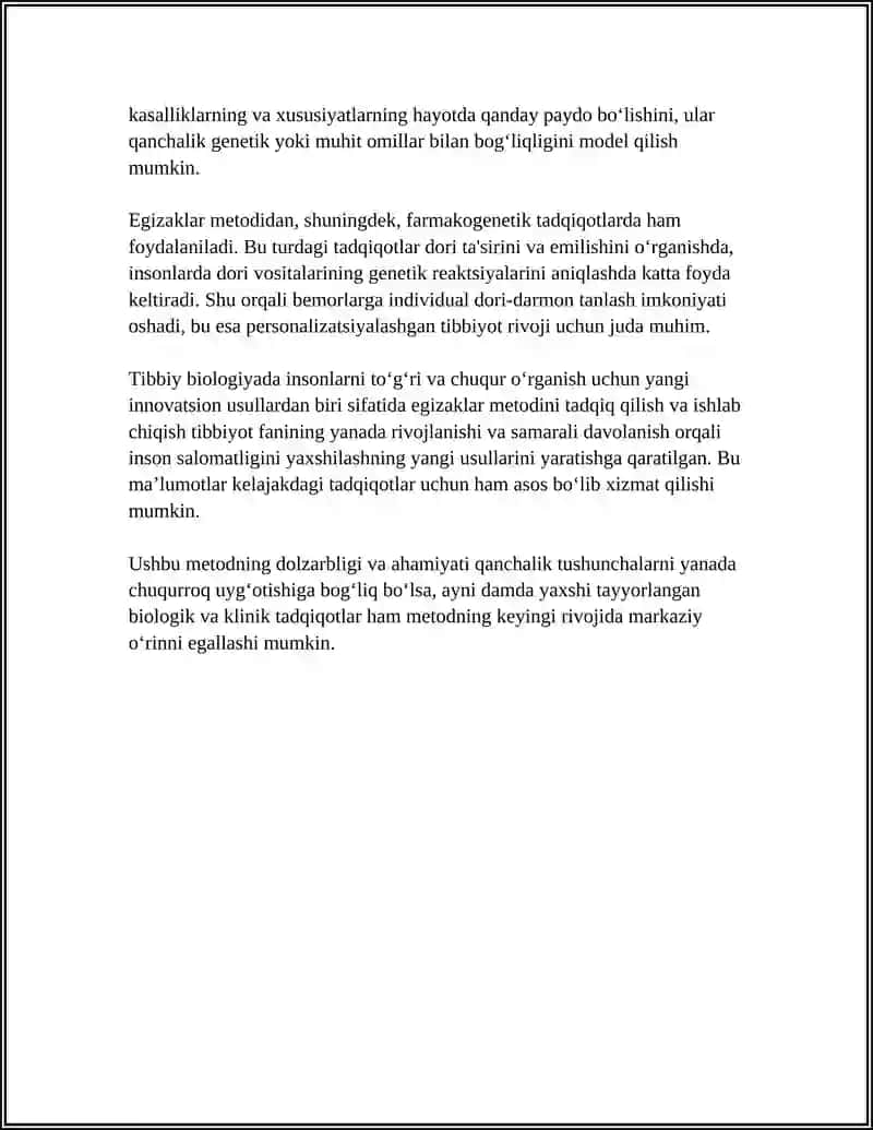 Tibbiy Biologiya Egizaklar Metodi 4