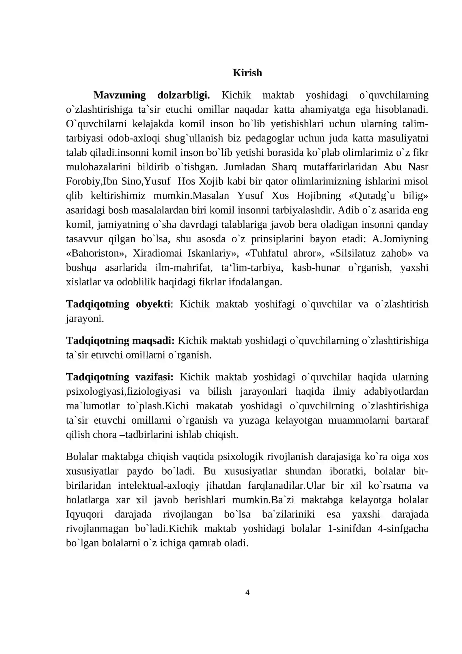 Kichik maktab yoshidagi o`quvchilarning o`zlashtirishiga ta`sir etuvchi omillar 4