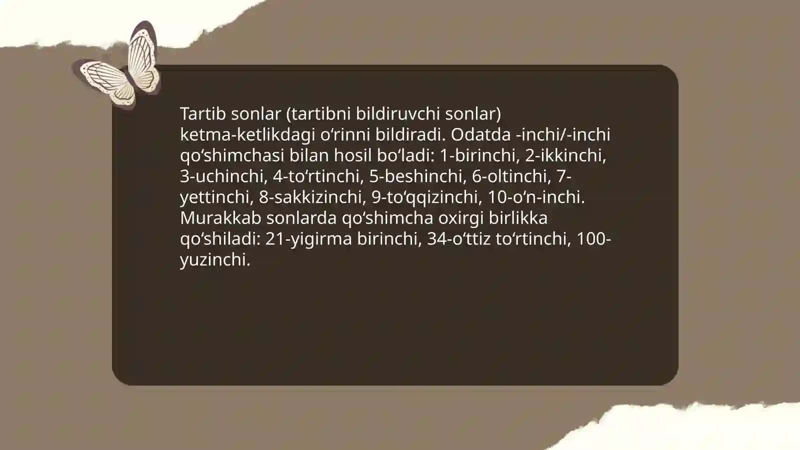 Sanoqni va tartibni bildirgan soʻzlar 4