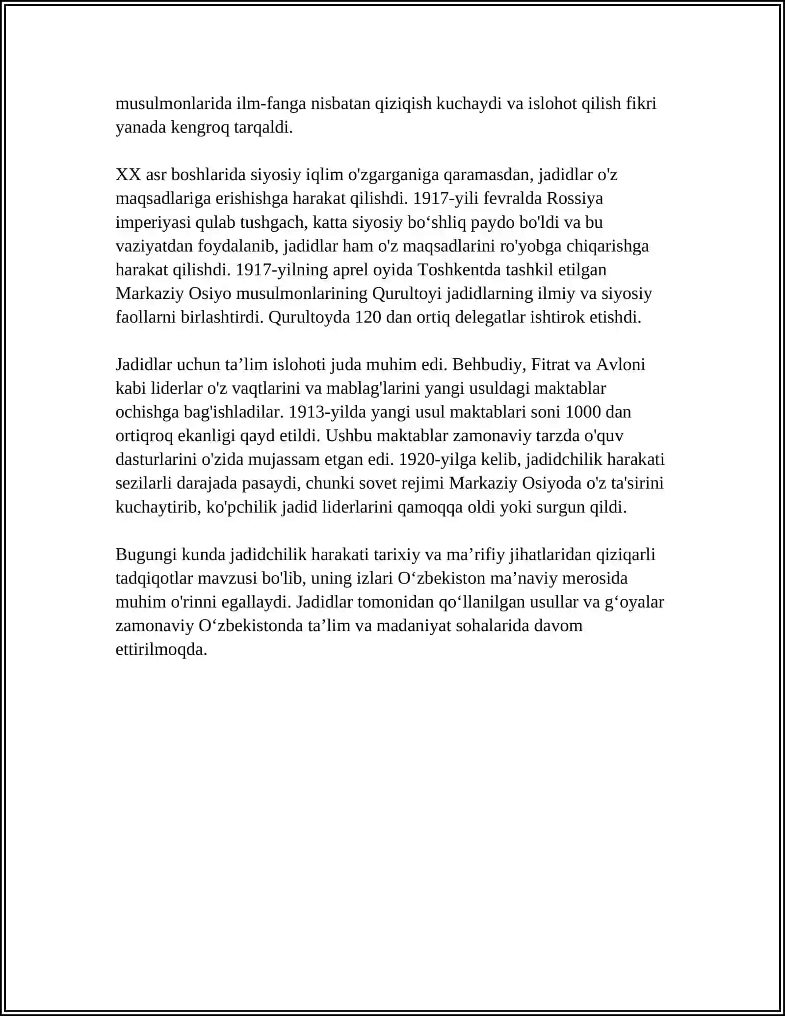 "TURKISTONDA JADIDCHILIK HARAKATI" 4
