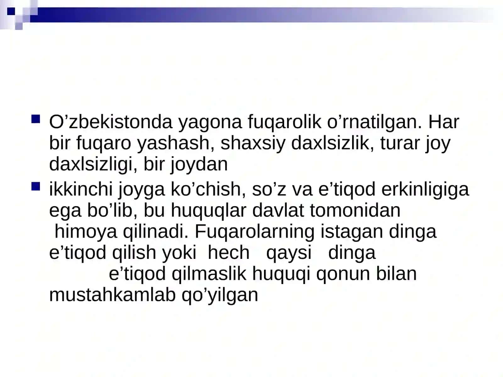 O’ZBEKISTONDA INSON HUQUQLARI VA ERKINLIKLARI KAFOLATI. SUD HOKIMIYATI 4