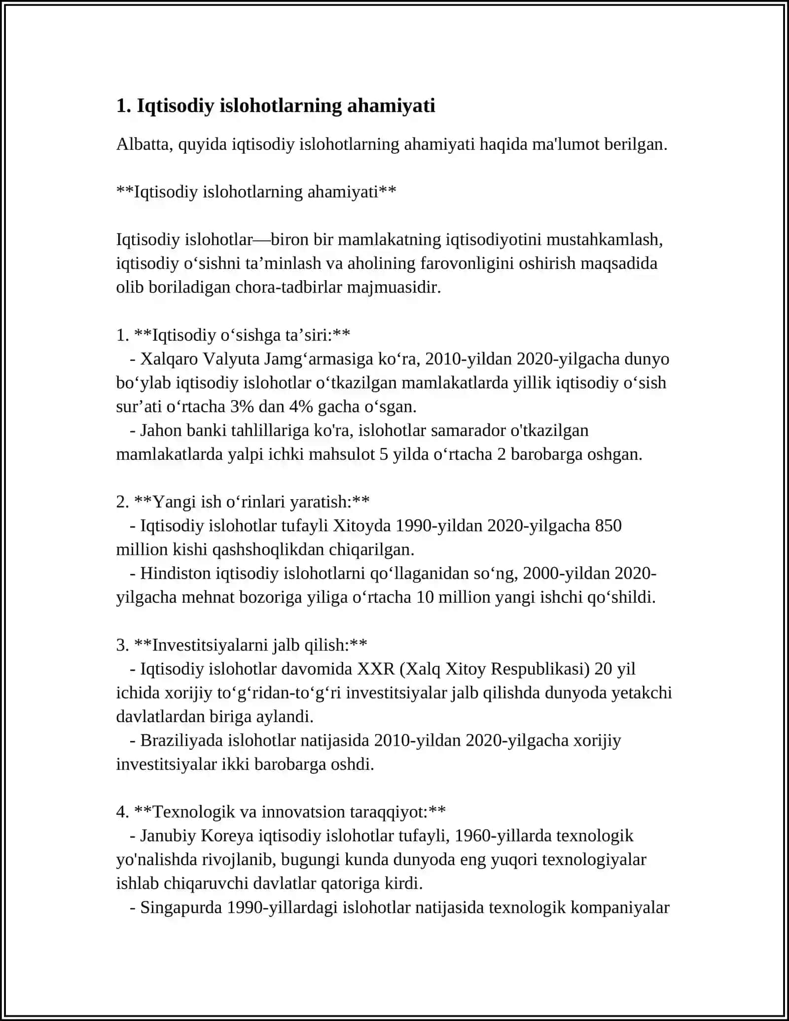 IQTISODIY ISLOHOTLAR VA IQTISODIYOTNI DAVLAT TOMONIDAN TARTIBGA SOLISH MEXANIZMINING SHAKLLANISHI 4