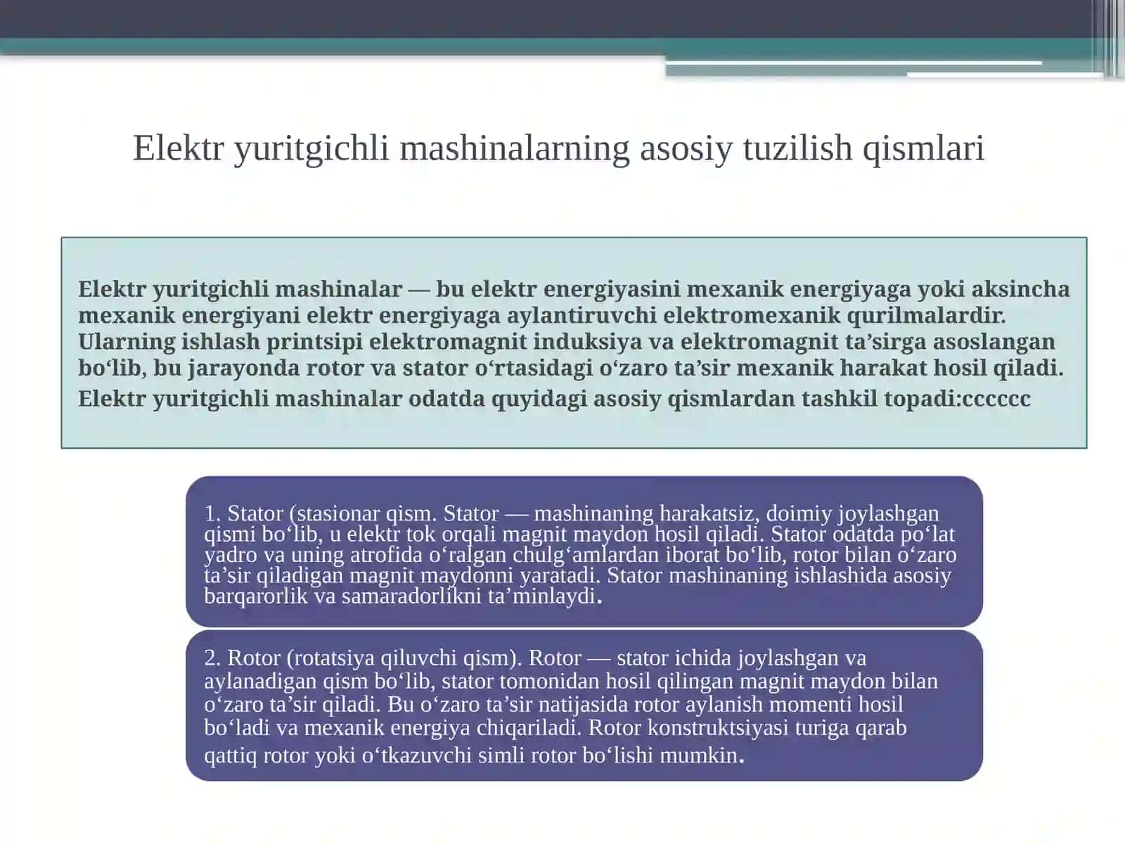 Elektr yuritgichli mashina mexanizmlari 4