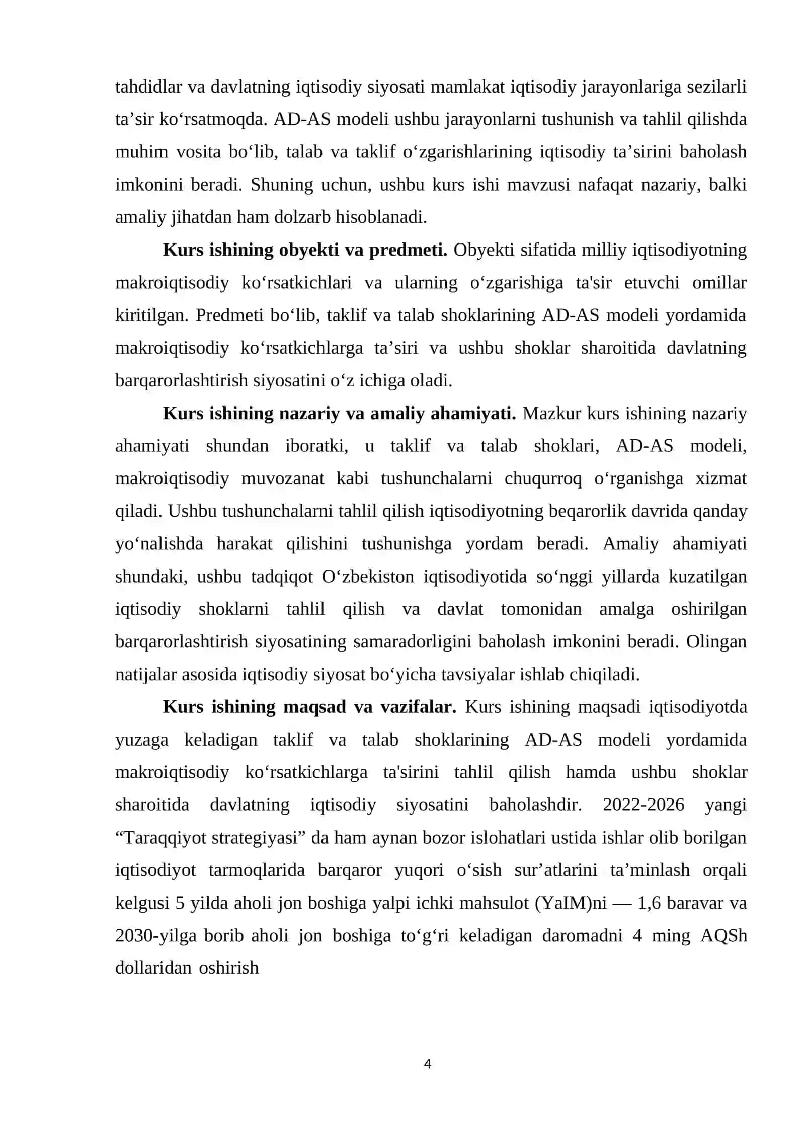 Taklif va talab shoklari. AD-AS modeli yordamida barqarorlashtirish siyosatini baholash 4