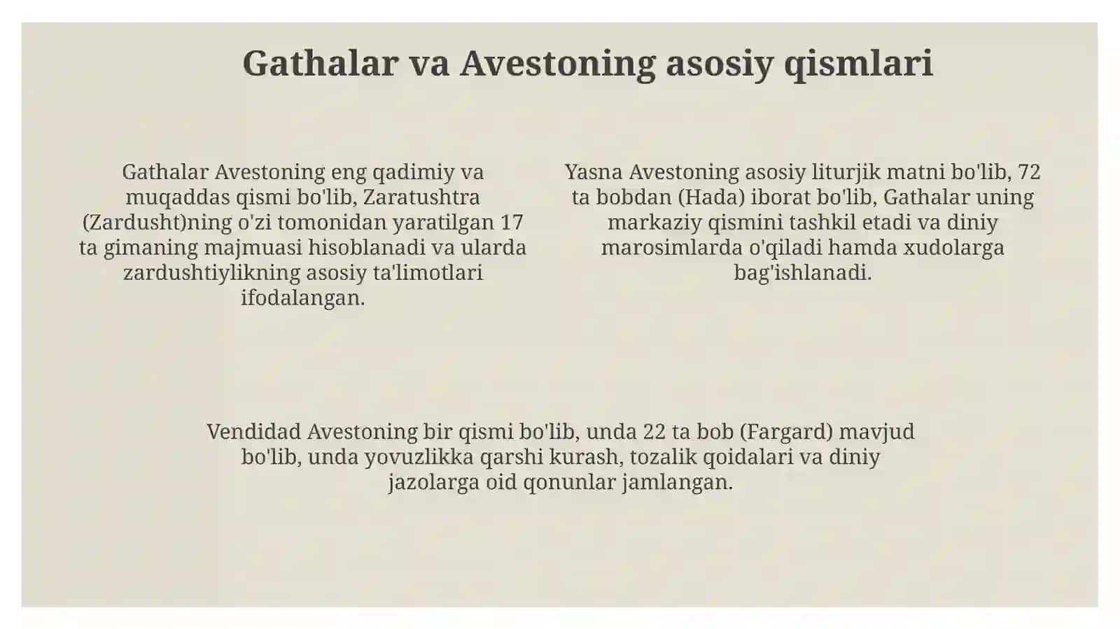“Avesto” ning asosiy mazmuni va mohiyati 4