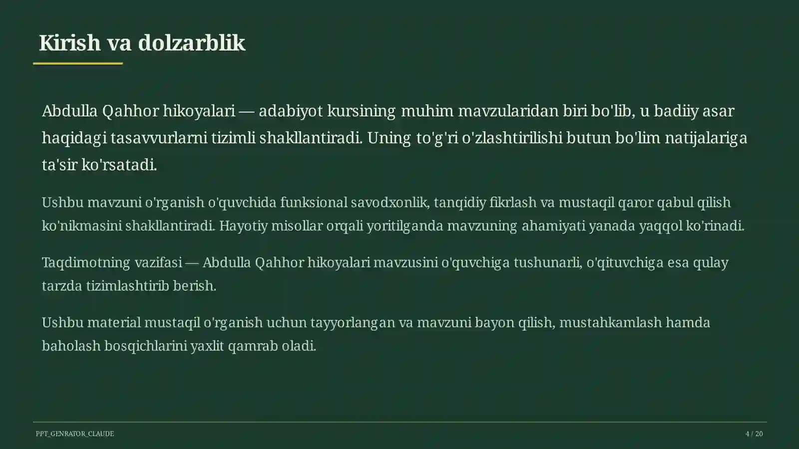 Abdulla Qahhor hikoyalari (8-sinf) 4