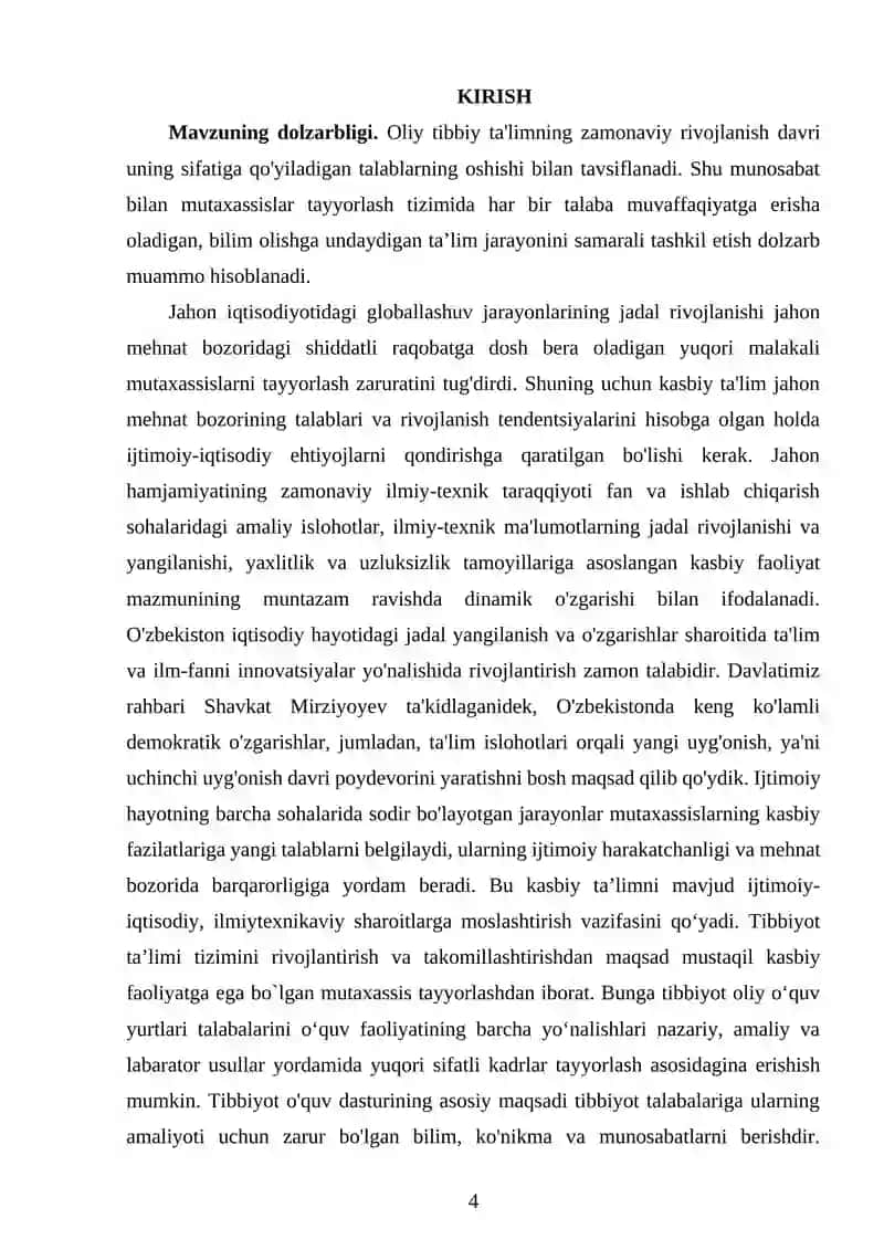 Tibbiy ta’lim jarayonida talabalar kasbiy madaniyatini shakllantirish texnologiyalari 4