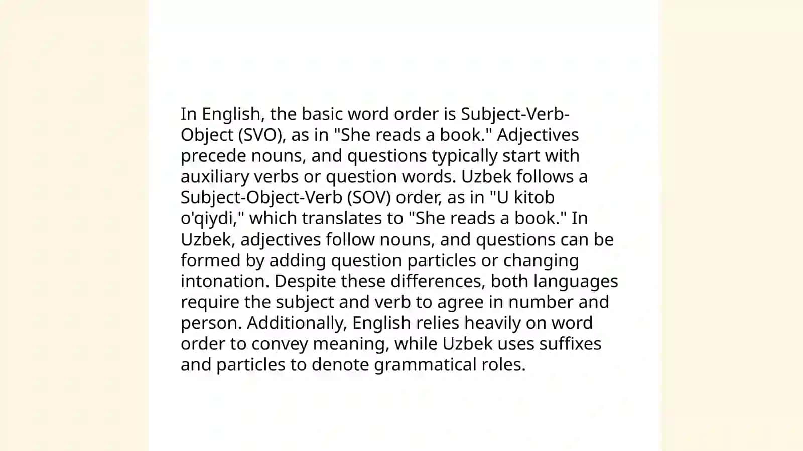 Typology of syntatic level of English and Uzbek language 4