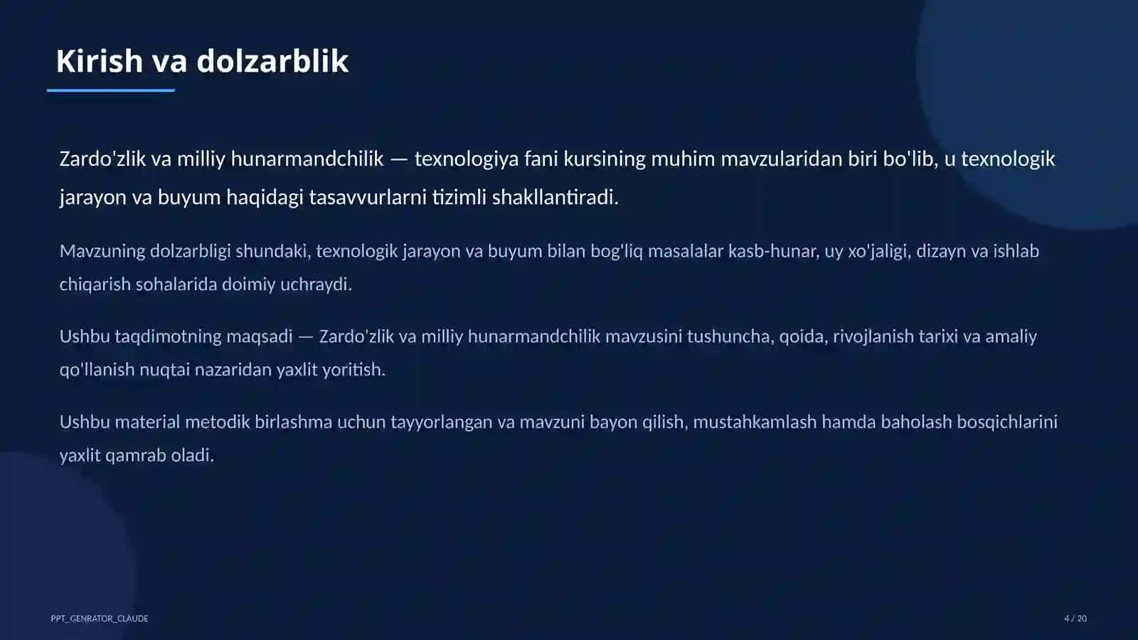 Zardo'zlik va milliy hunarmandchilik (8-sinf) 4