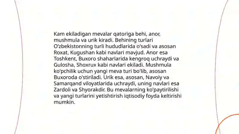 Chet ellik mevali ekinlarning ahamiyati 4