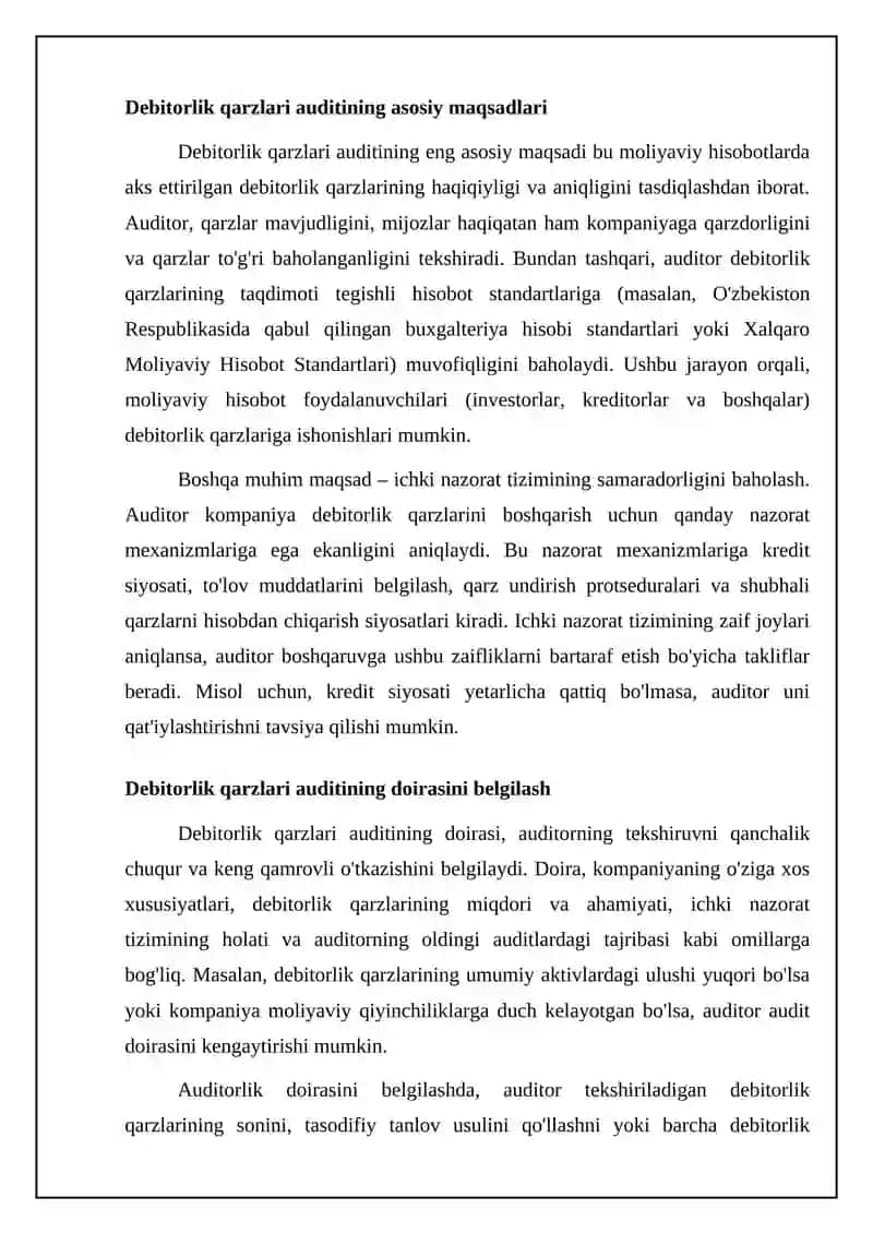 Debitorlik qarzlari auditi 4