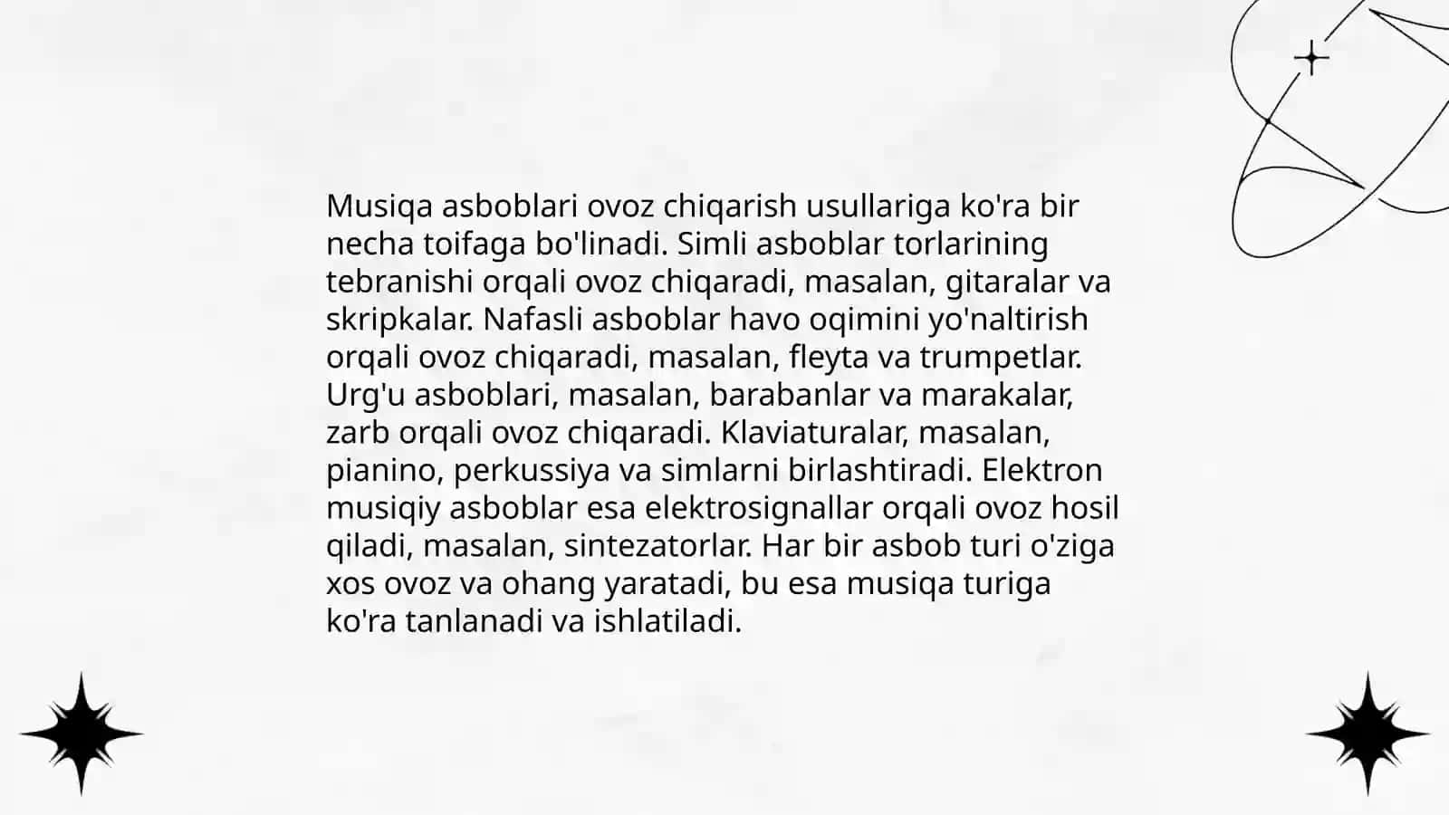 "Ilk qadam" davlat oʻquv dasturi asosida faoliyat markazlarida maktabgacha yoshdagi bolalarni estetik rivojlantirishni tashkil qilish (Musiqa asboblaridan foydalanishga oʻrgatish) 4