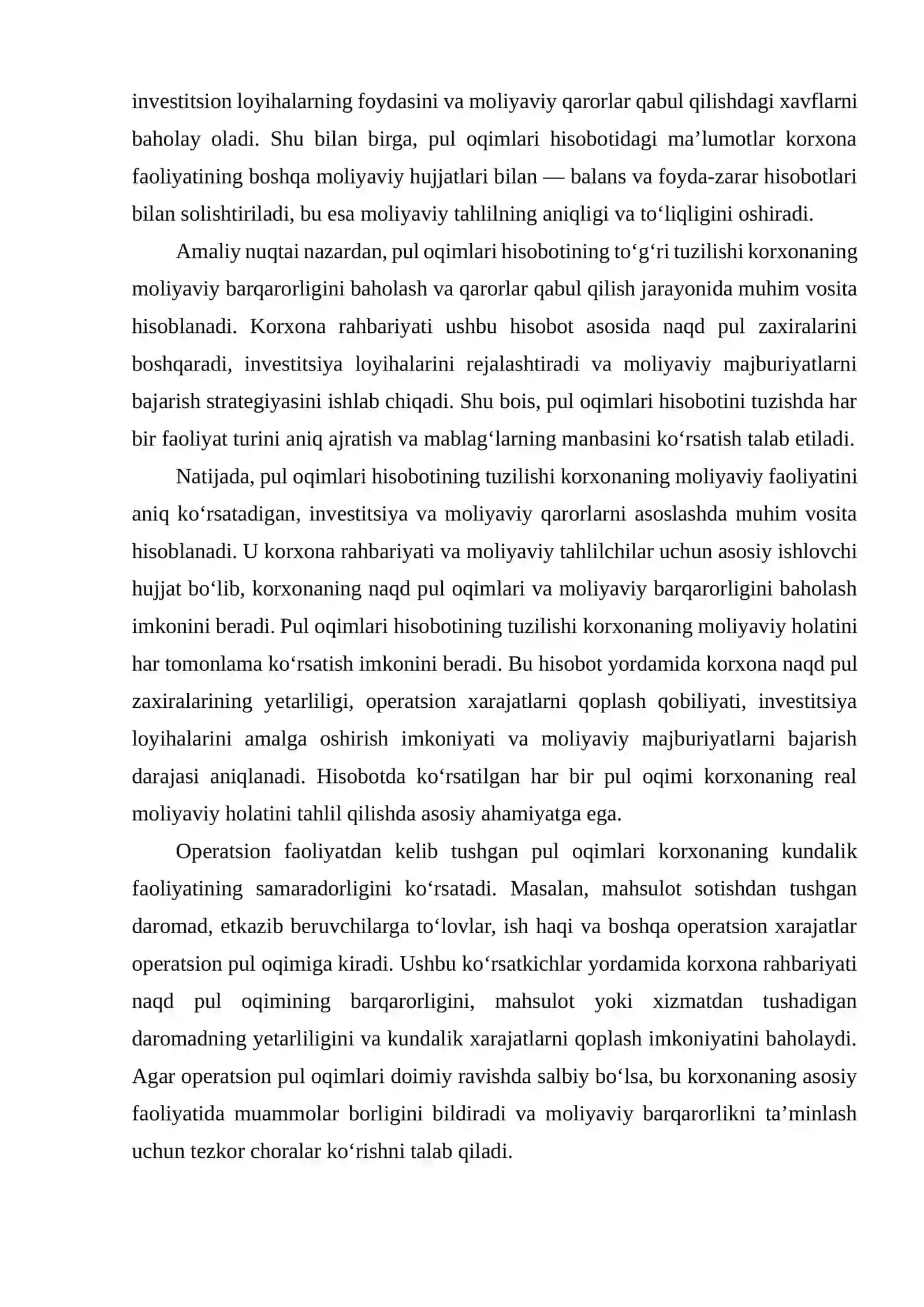 Pul Oqimlari Hisobotini Tahlil Qilish 4