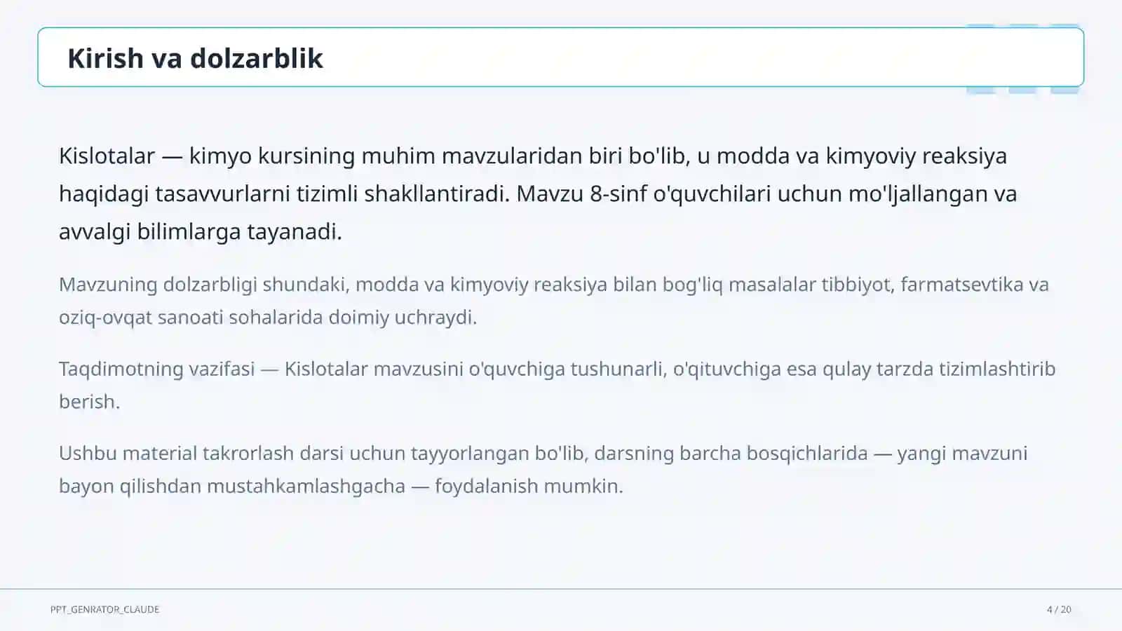 Kislotalar (8-sinf) 4