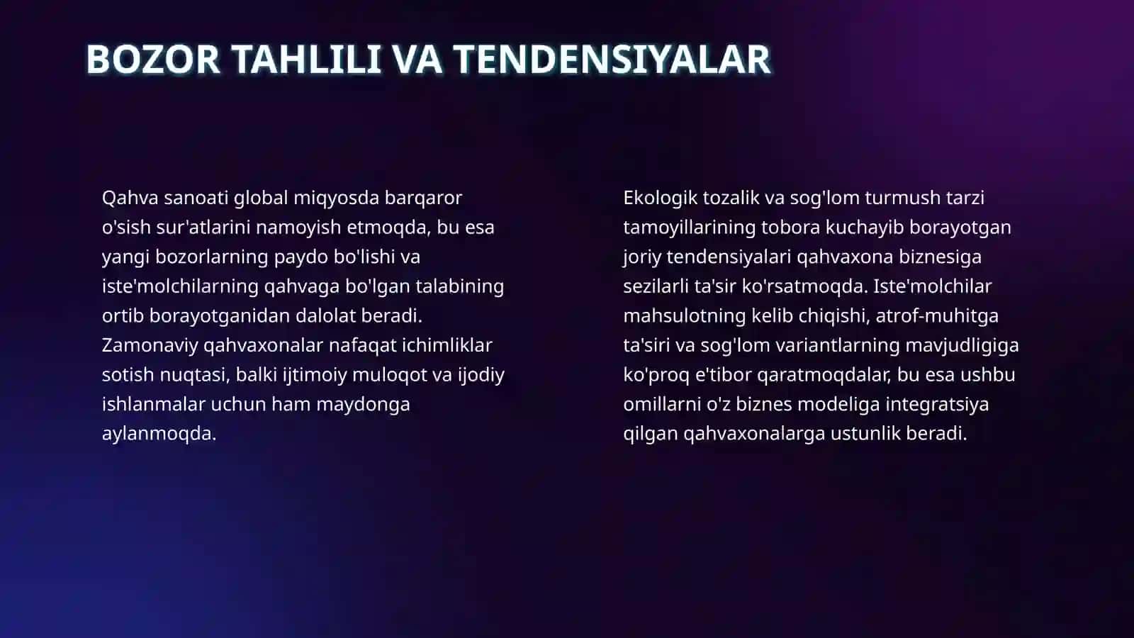 Biznes reja: Eco coffe qahvaxonasi 4