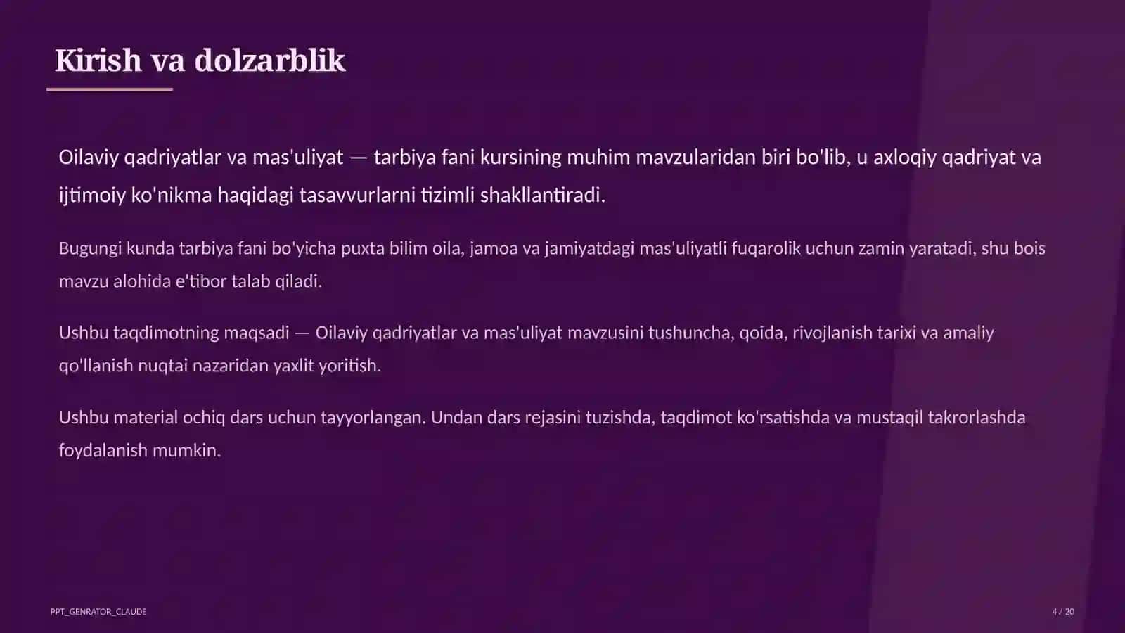 Oilaviy qadriyatlar va mas'uliyat (10-sinf) 4